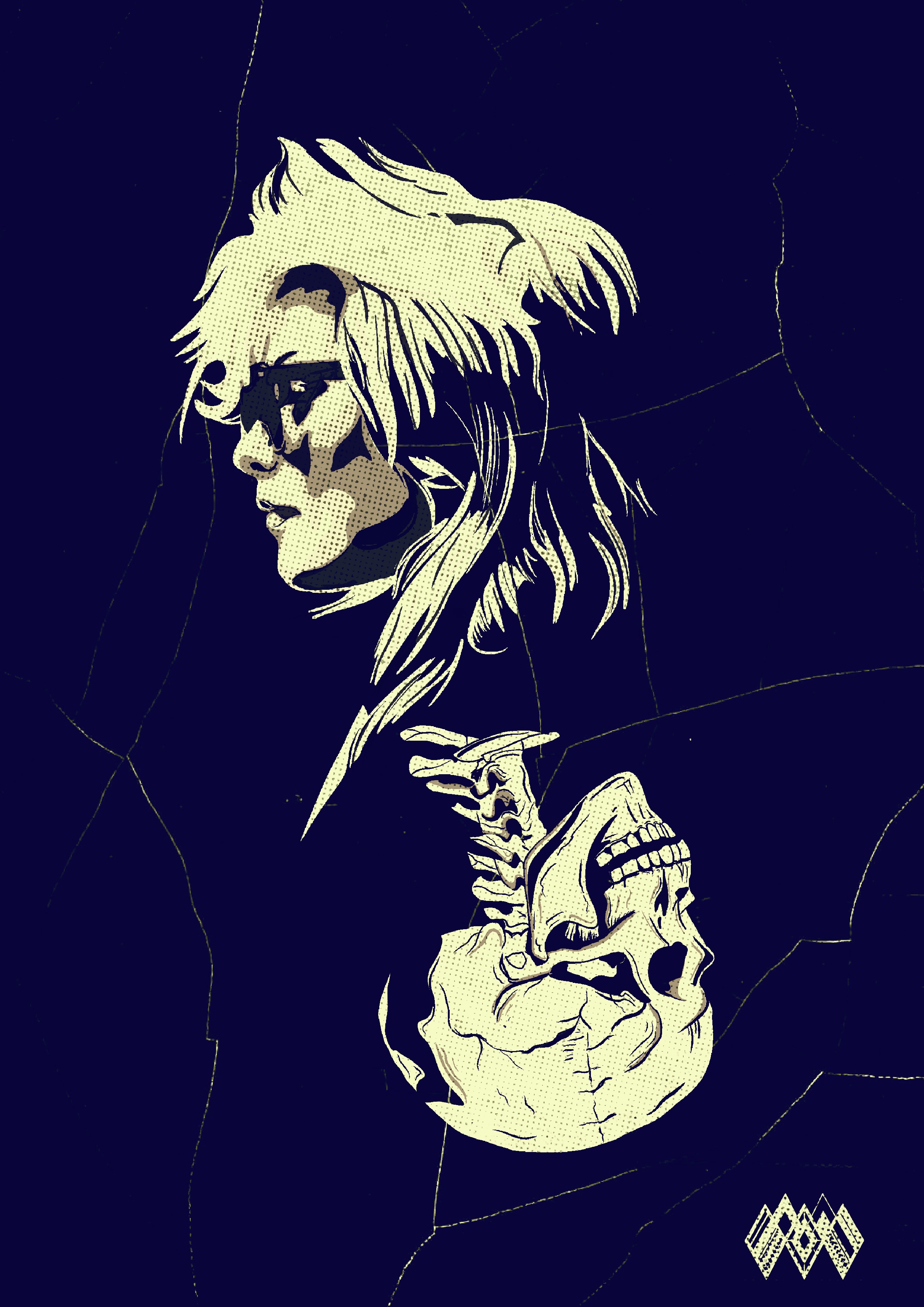 Skull Lady — ilustración en Procreate