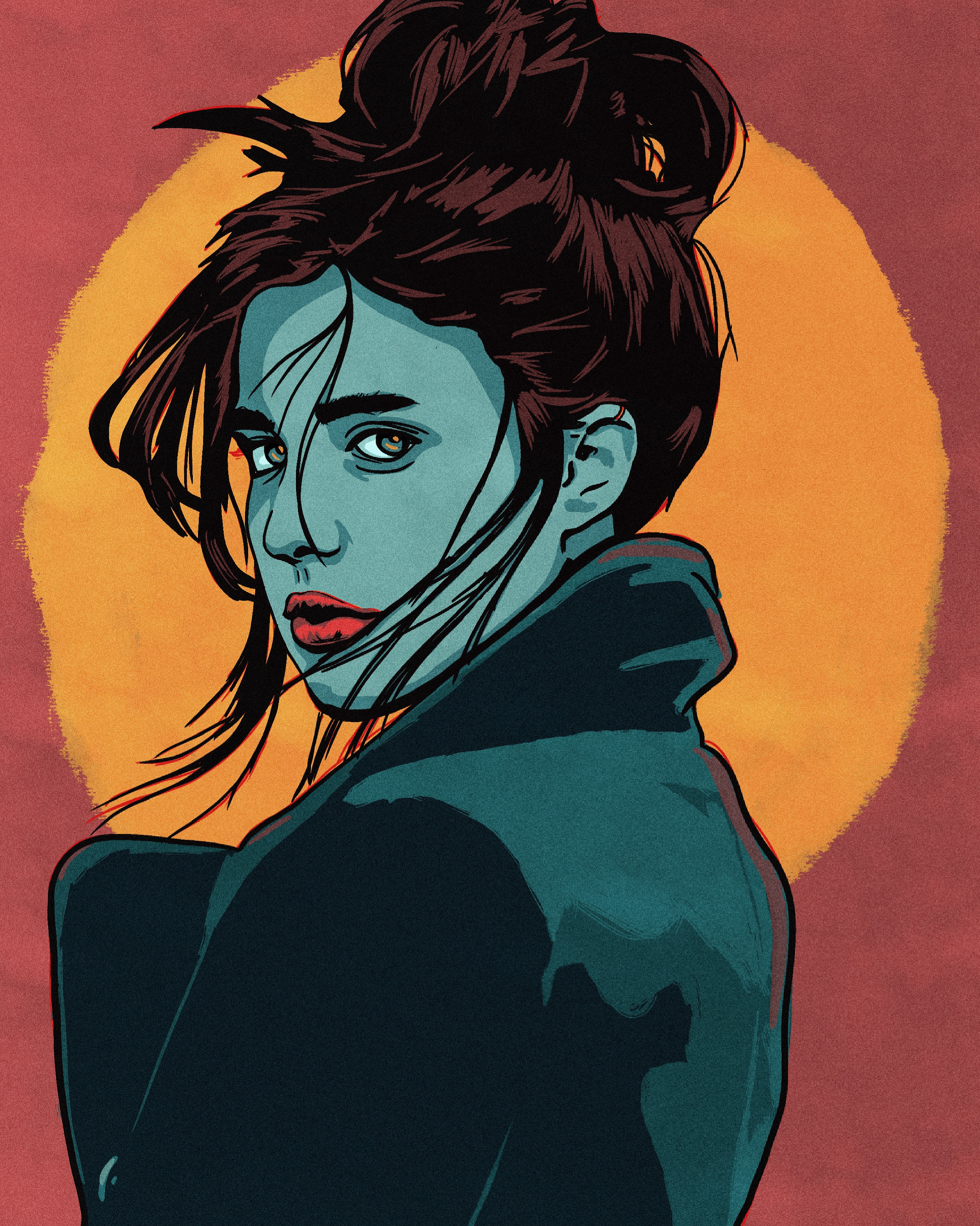 Women Sunrise — ilustración en Procreate